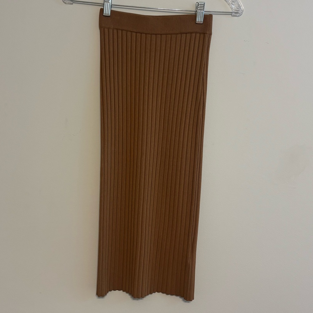 Guess Tan Ribbed Midi Skirt